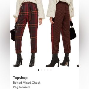 Topshop Plaid Trousers